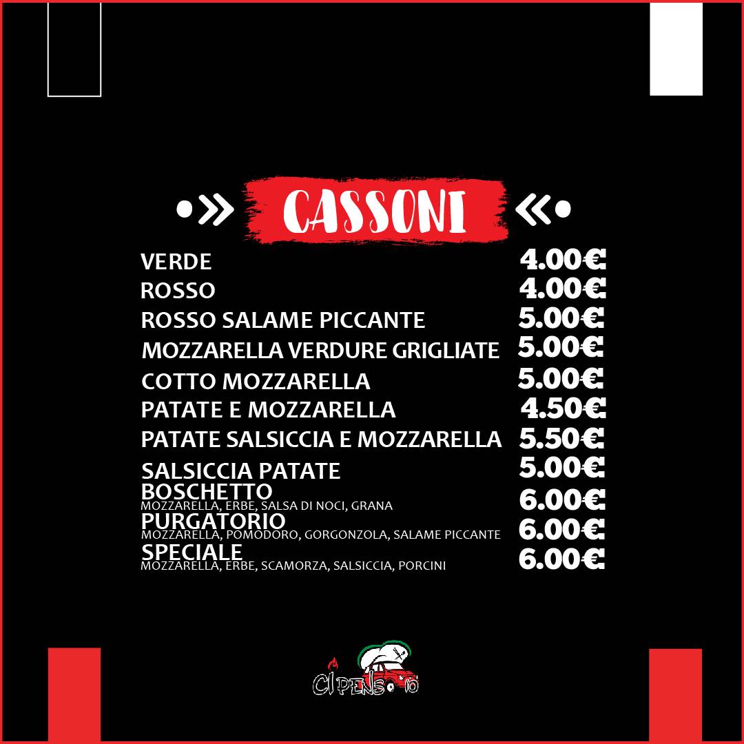 Menu di La Pizzeria del Villaggio 