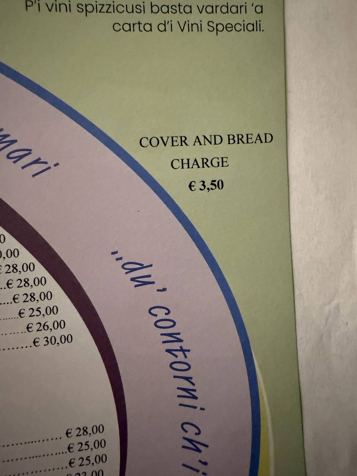 Menu di Ristorante da Filippino a Lipari 