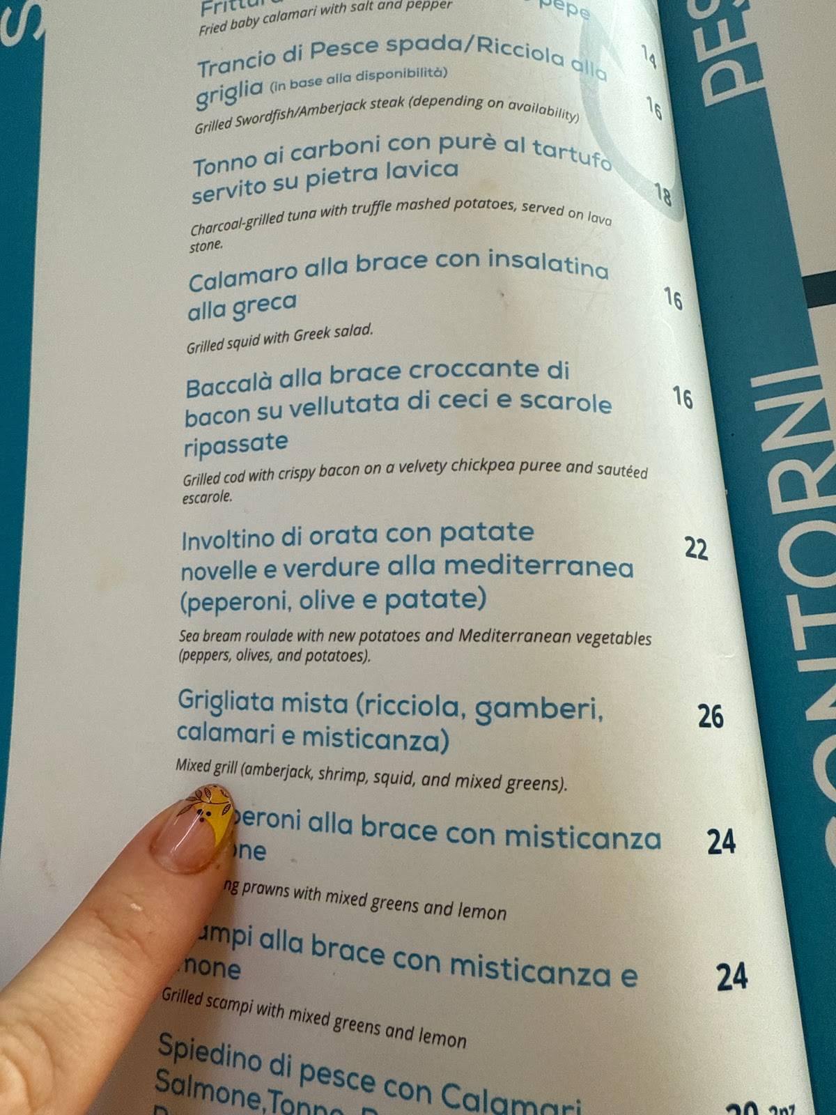 Menu di Ristorante di Mare - Molo17 