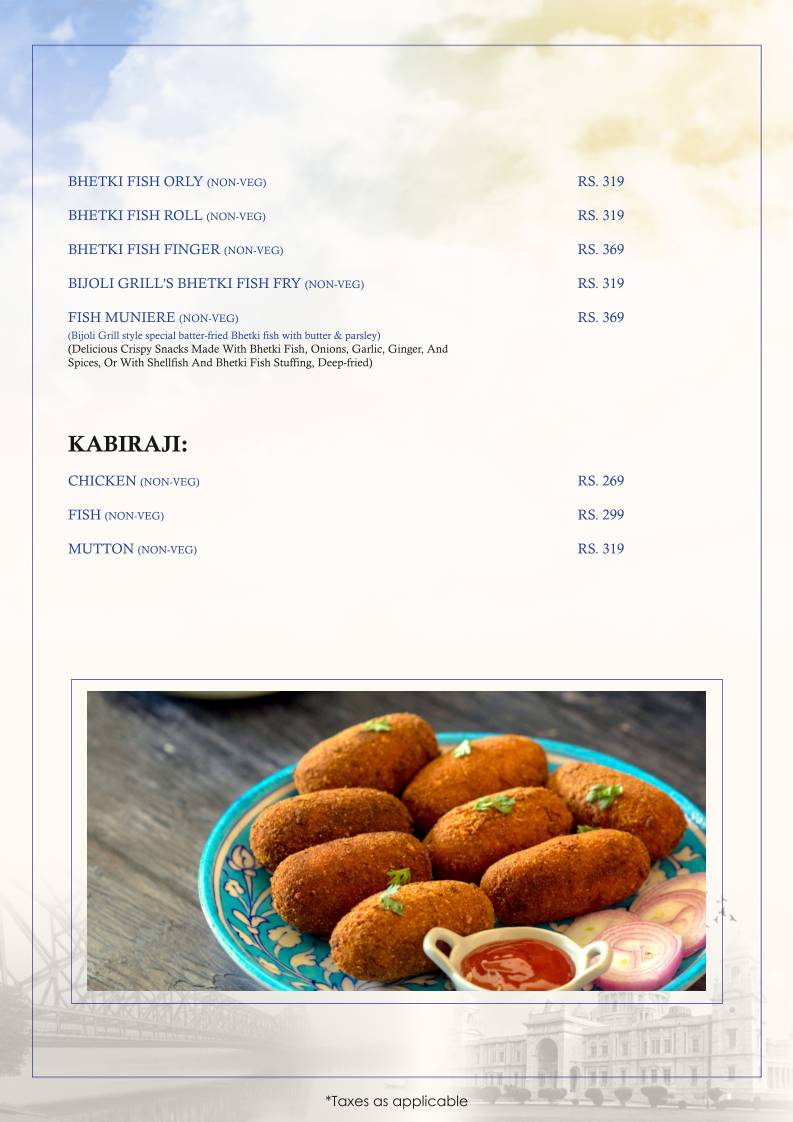 Roots of Calcutta menu