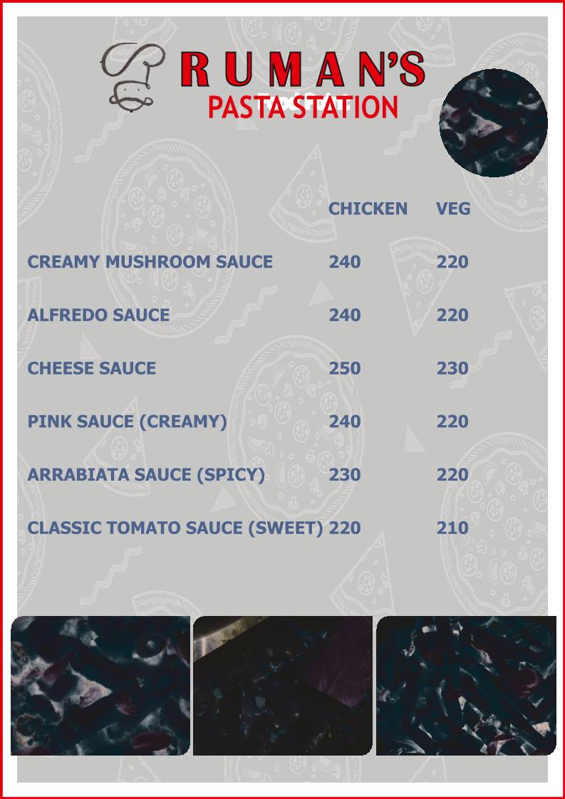 Ruman's Food Point menu