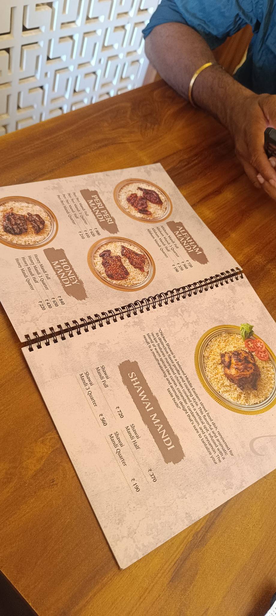 Saffron Mandi menu