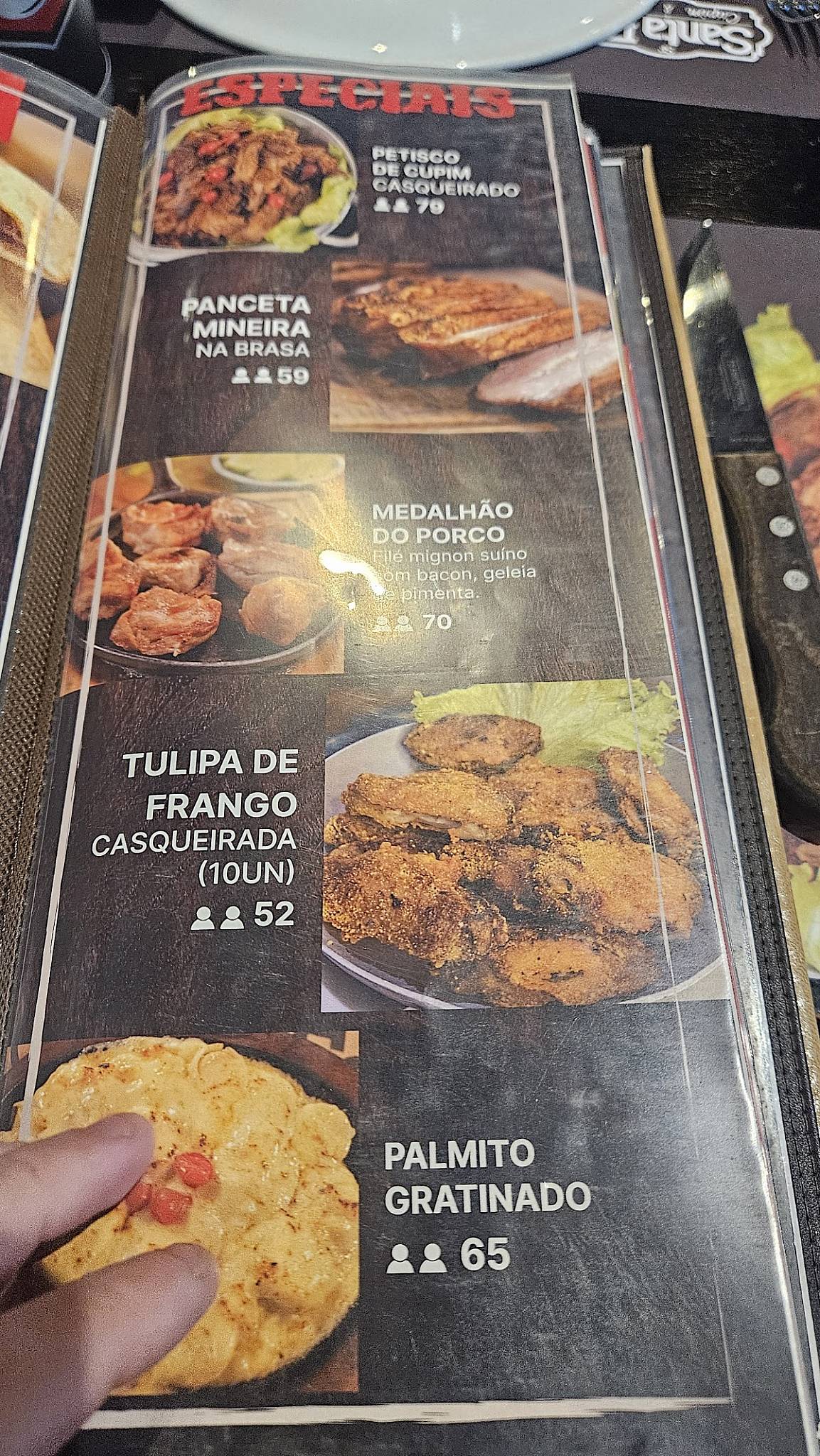 Santa Fé A Costela cardápio