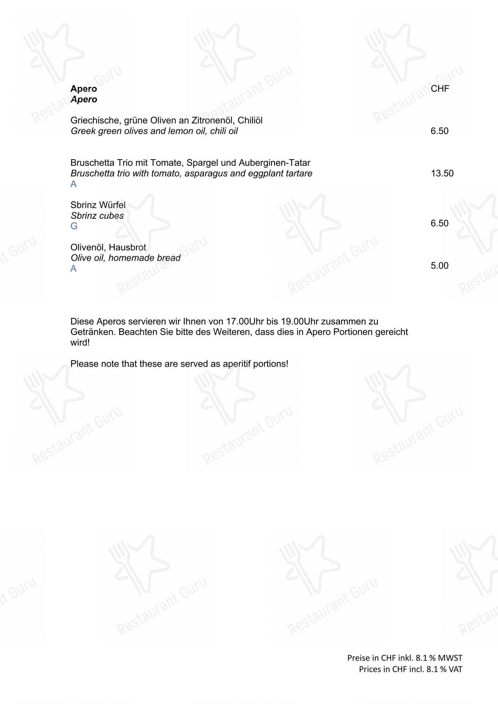 Menu per Restaurant Schiff & Catering ristorante