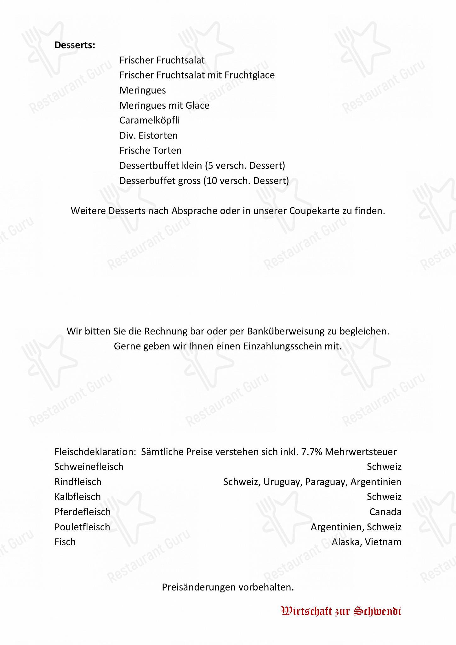 Коктейльная карта per Restaurant Schwendi ristorante