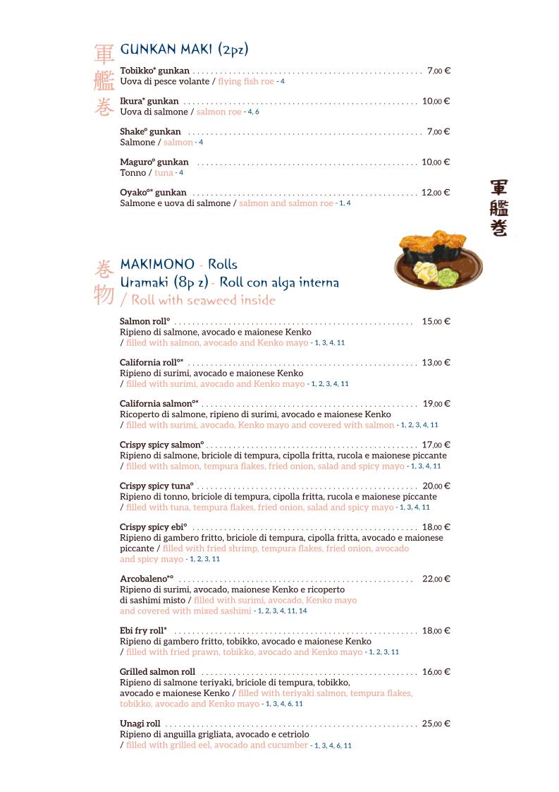 Menu di Shiroya - ristorante giapponese 