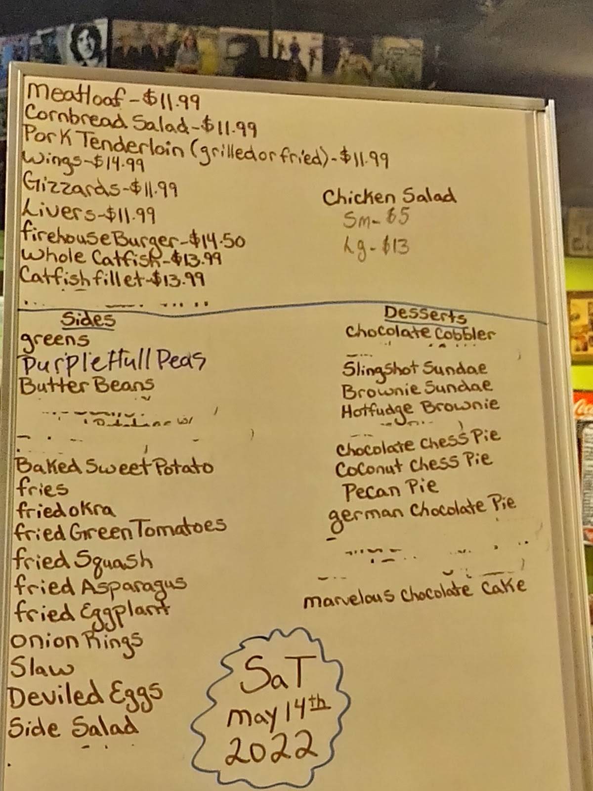 Menu at Sling Shot Charlie's restaurant, Arlington