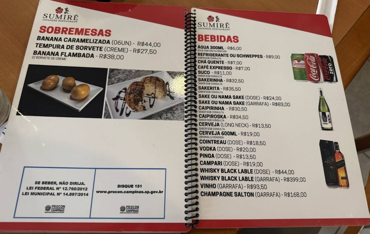Sumirê Japanese Restaurant cardápio