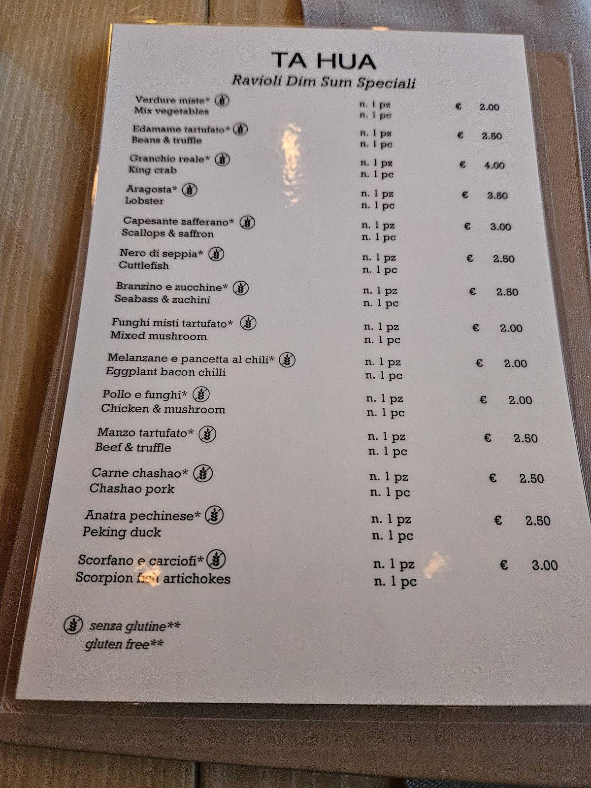 Menu di Ta-Hua 