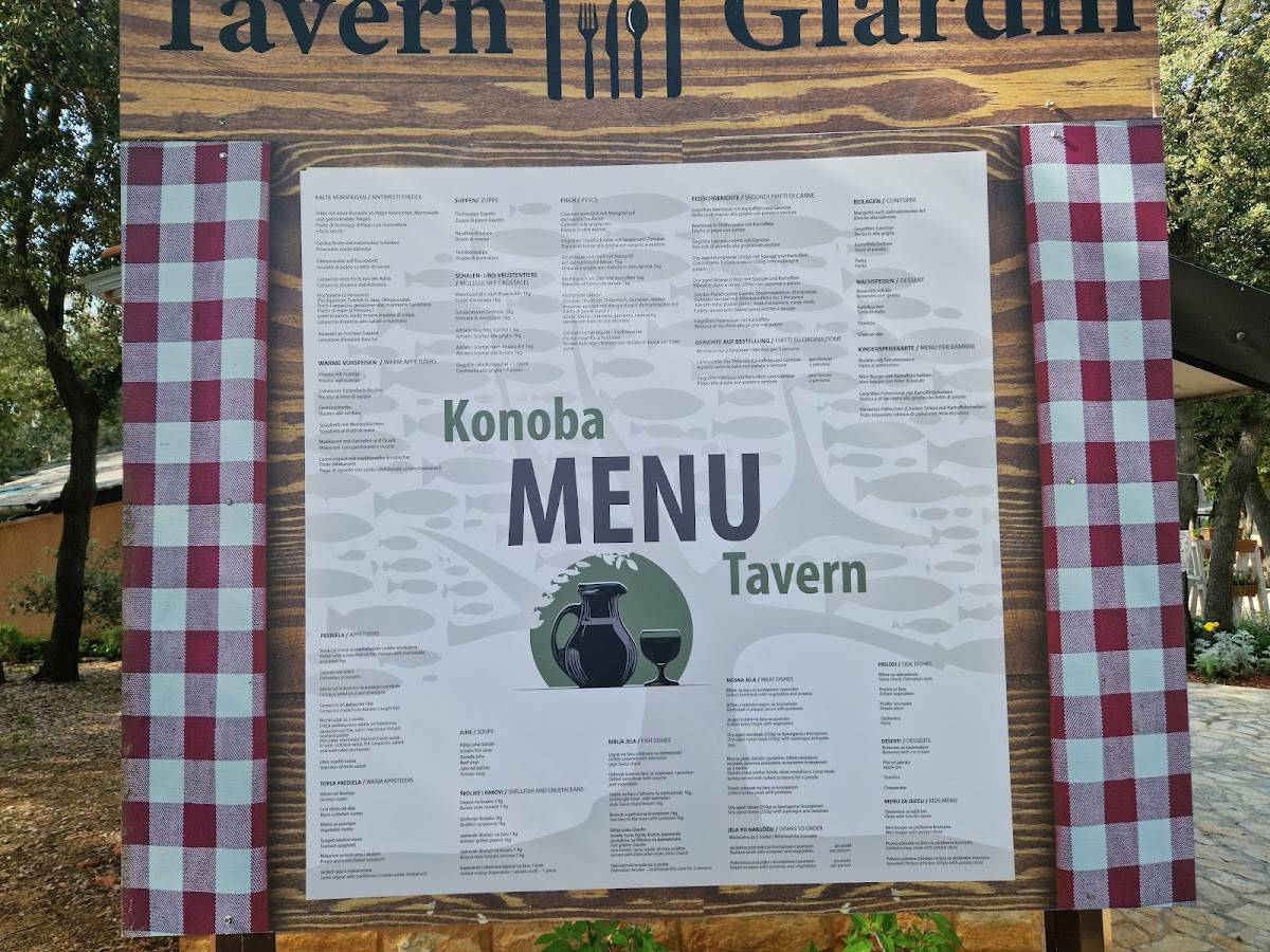 Menu di Taverna Giardin 