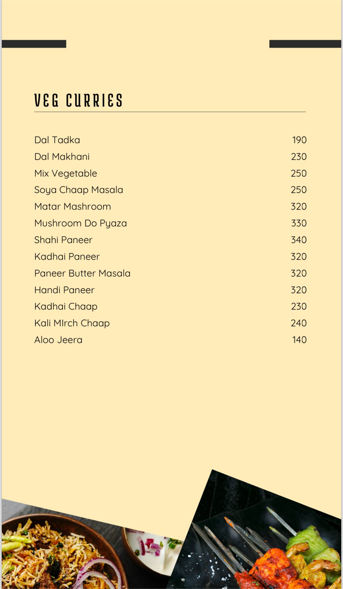 The Biryani Queen Varanasi menu