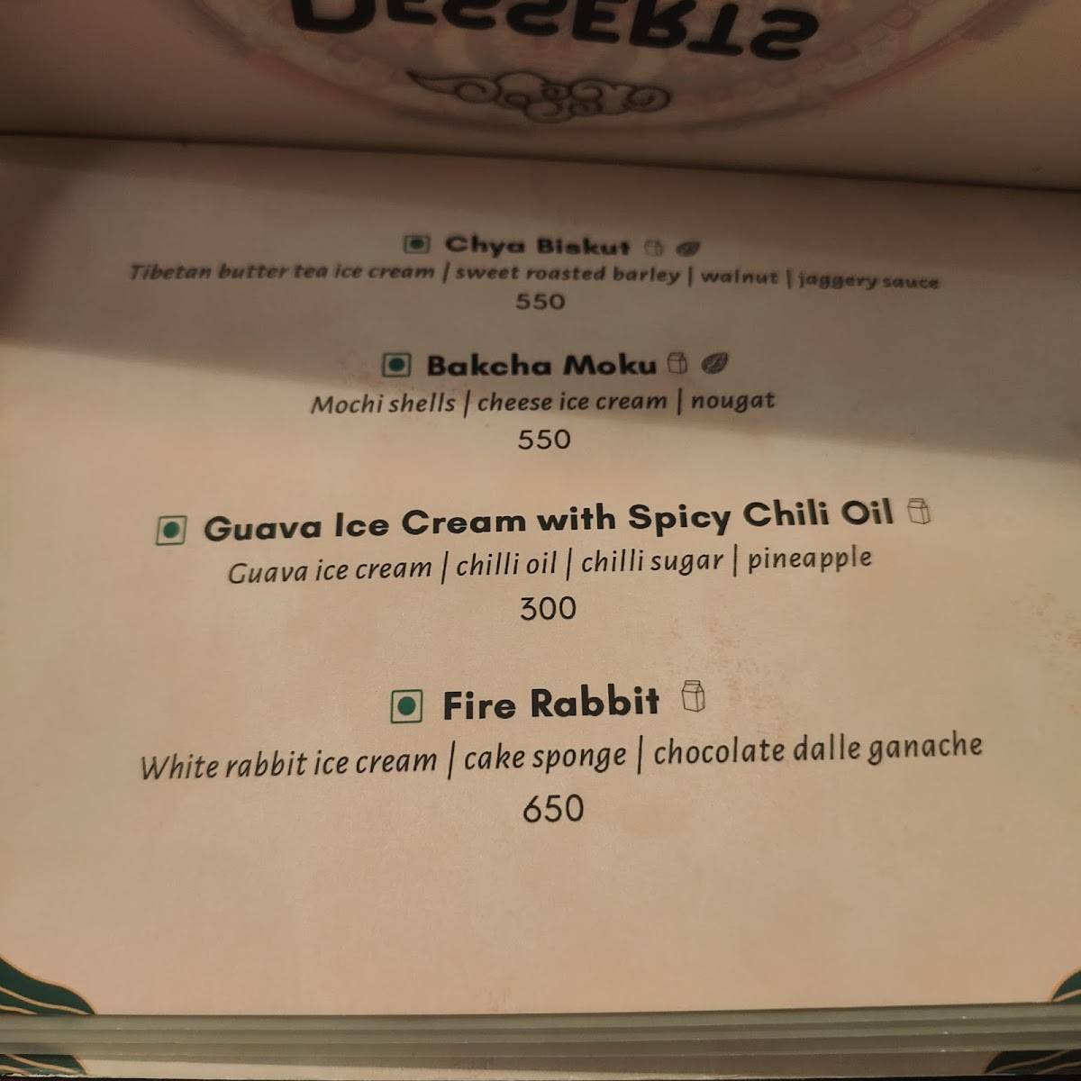 The Blue Poppy Thakali menu