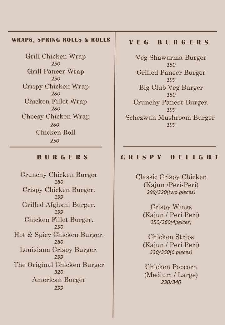 The Hut Restaurant - Shillong menu