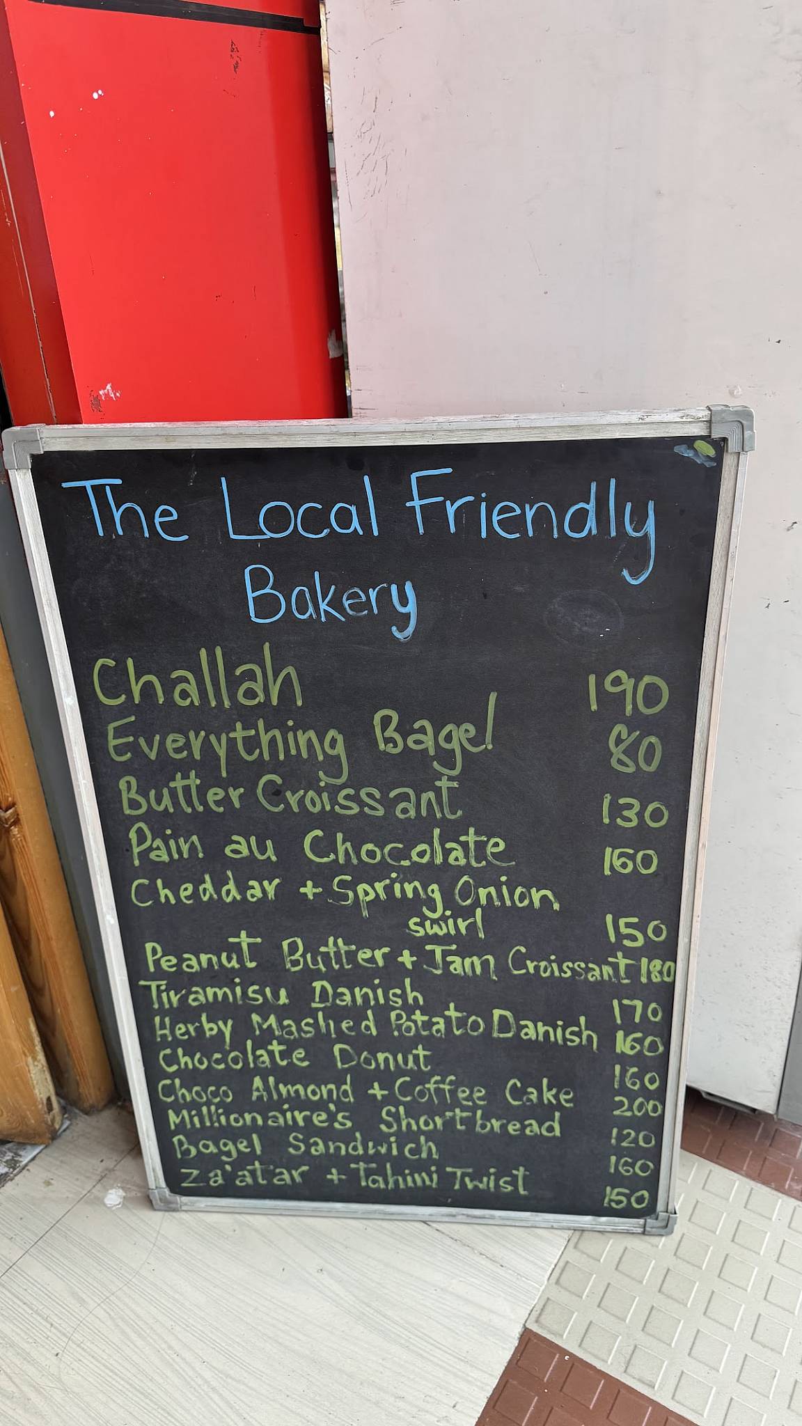 The Local Friendly Bakery menu
