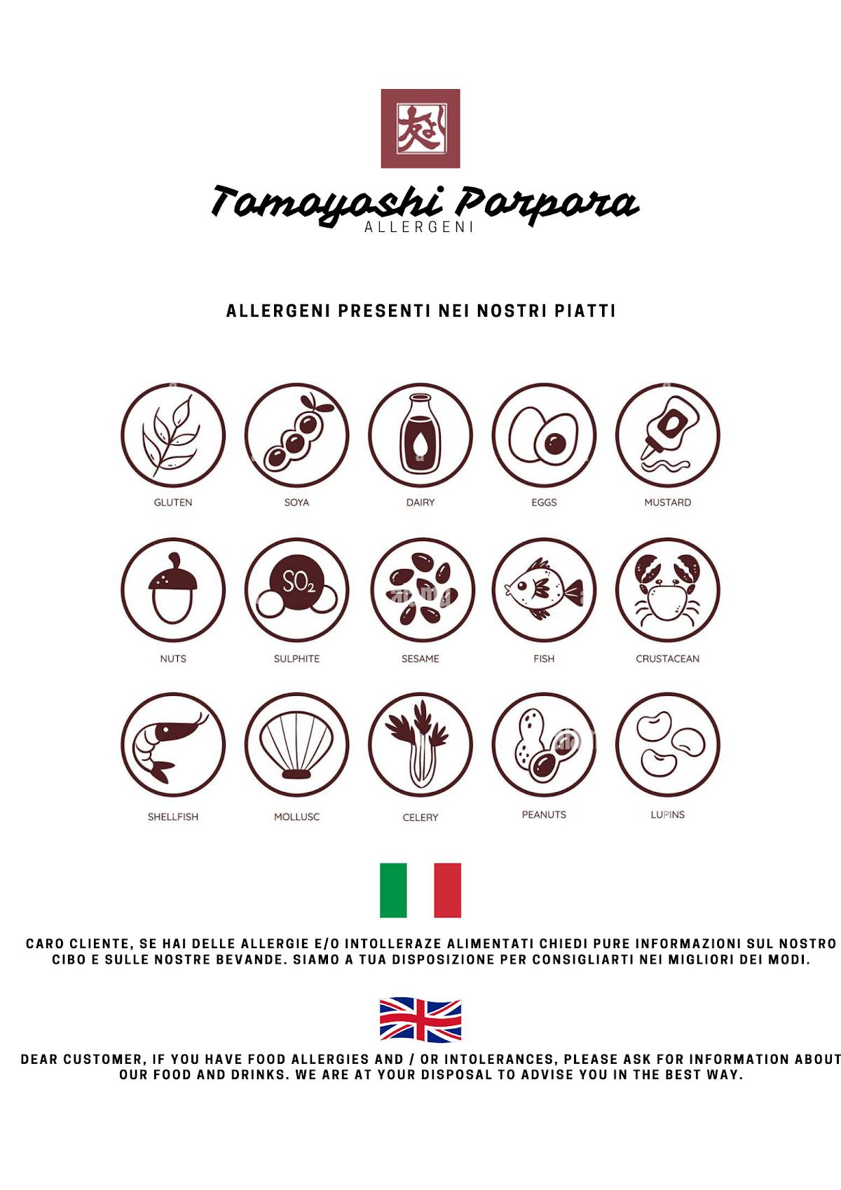 Menu di Tomoyoshi Porpora 109 