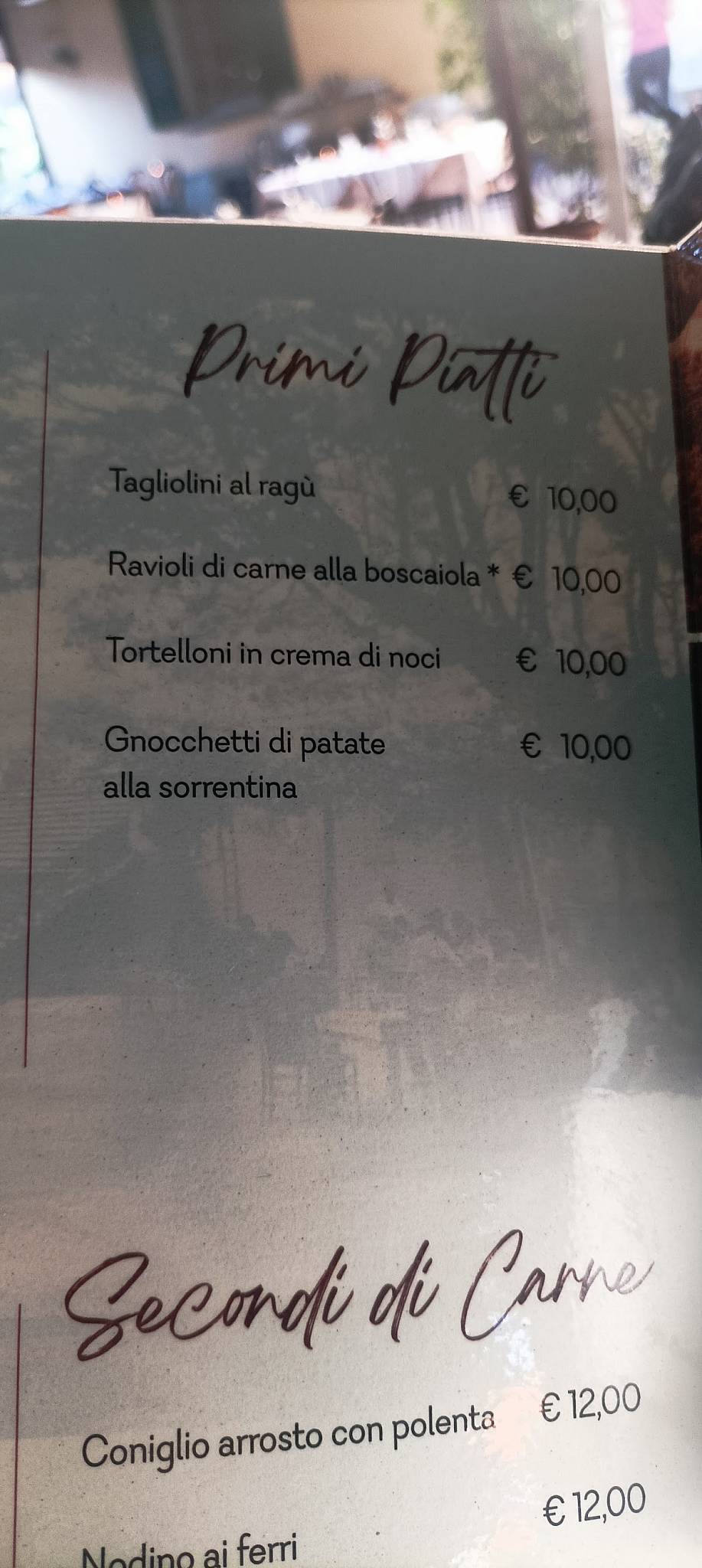 Menu di Trattoria Canto Giovannella 