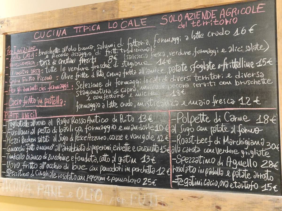 Menu di Trattoria da Rita 