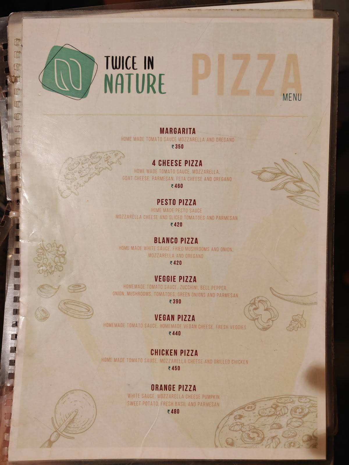 Twice In Nature menu