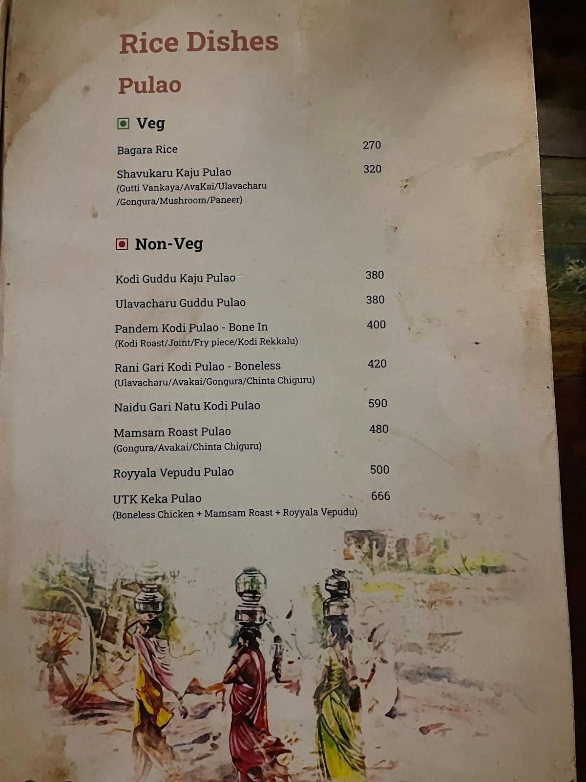 United Telugu Kitchens (UTK) menu