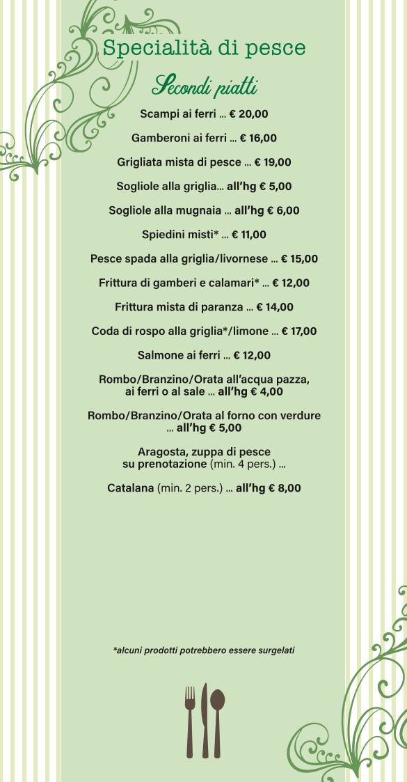 Menu di Verdi Ricordi Pizzeria Ristorante Parma 
