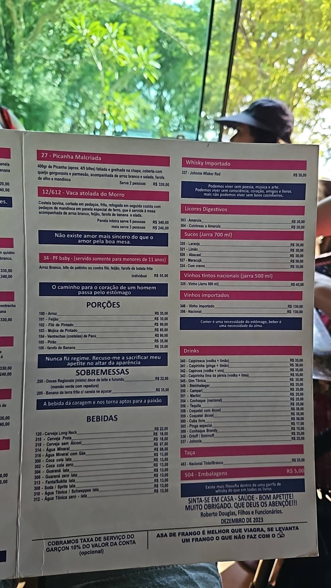 Restaurante Morro dos Ventos cardápio