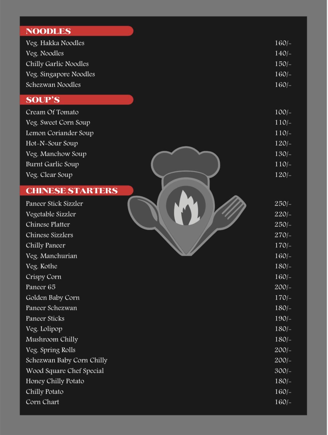 Wood Square Restaurant ( best restaurant in ujjain ) menu