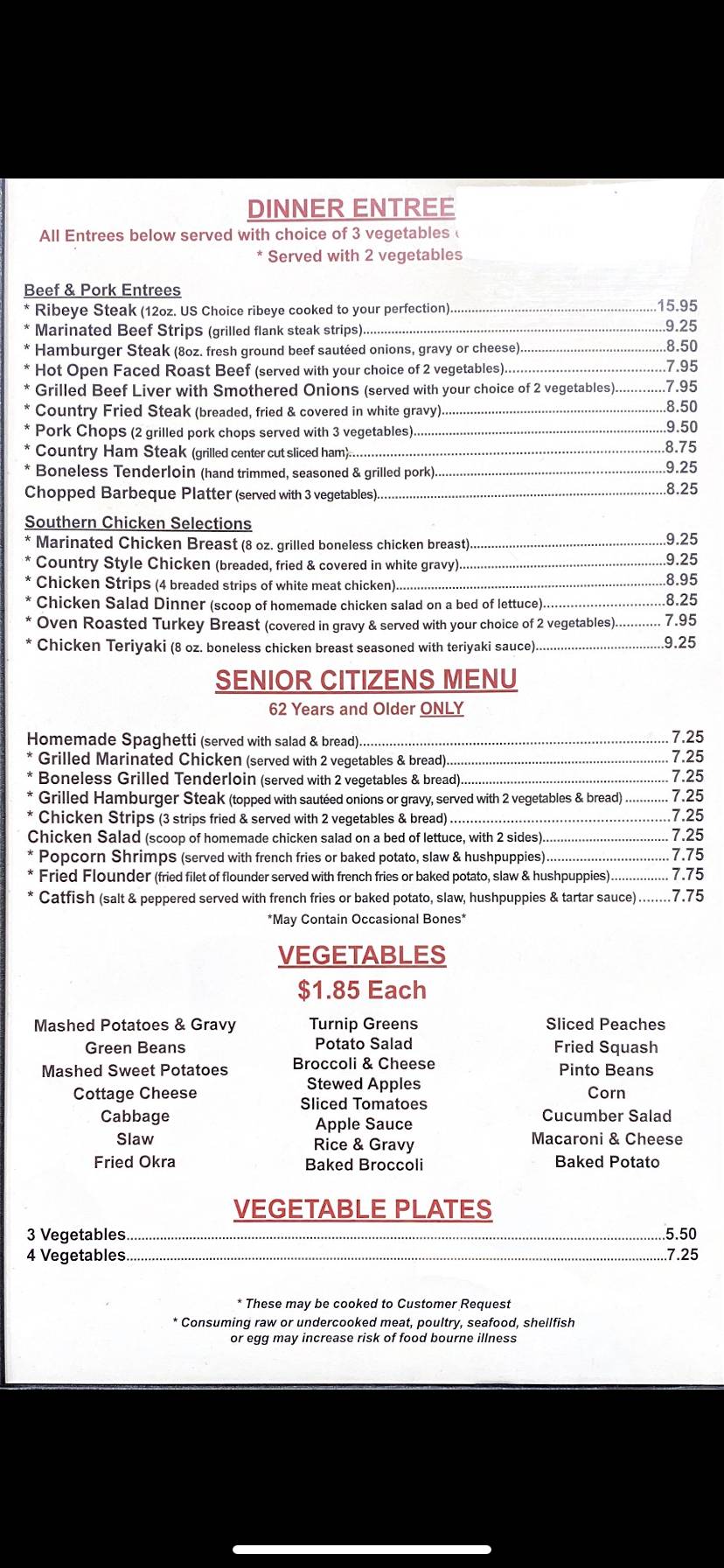 Menu at Zoe's Family Restaurant Trenwest, WinstonSalem