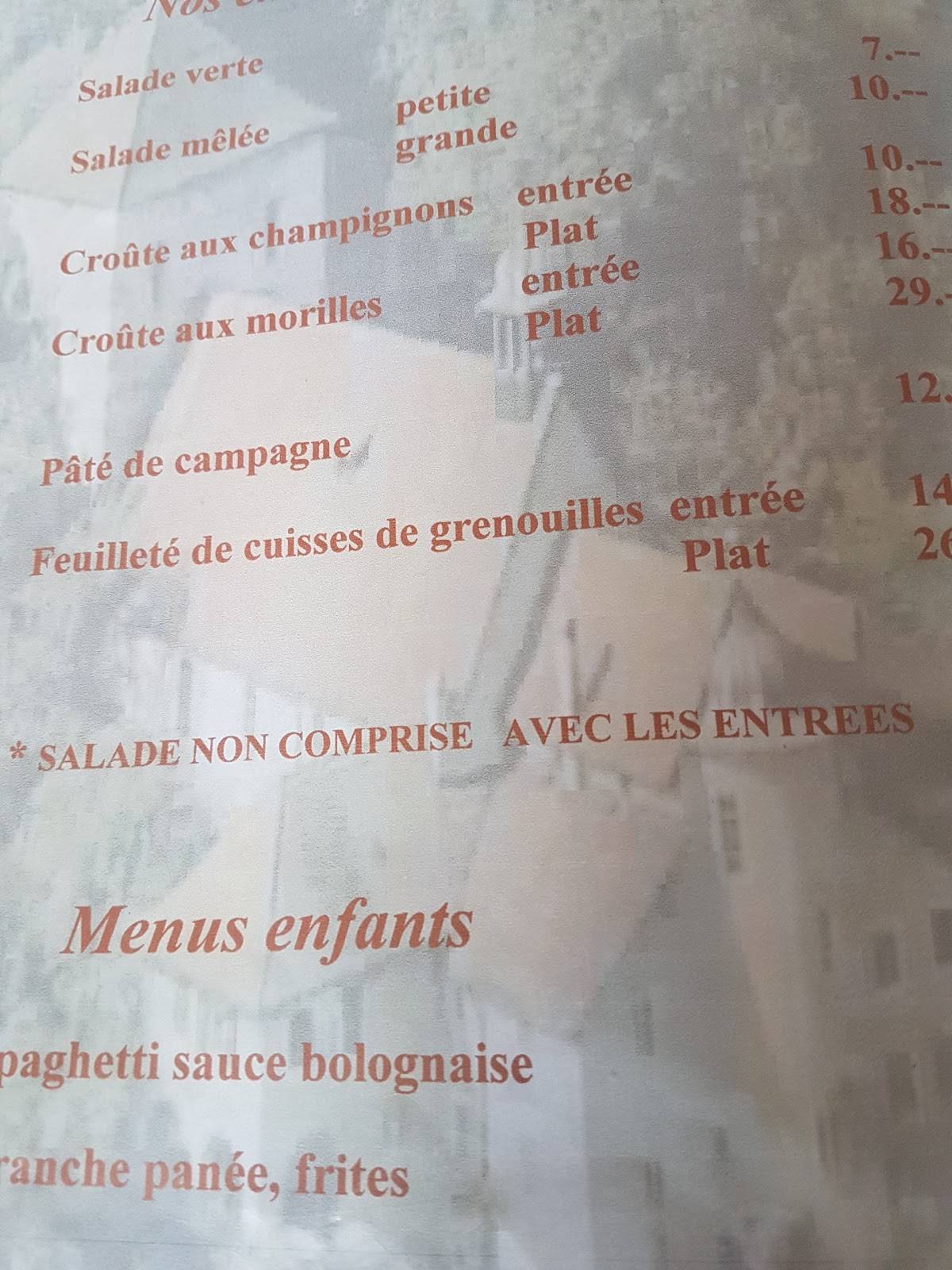 Menu di Restaurant du Vorbourg 