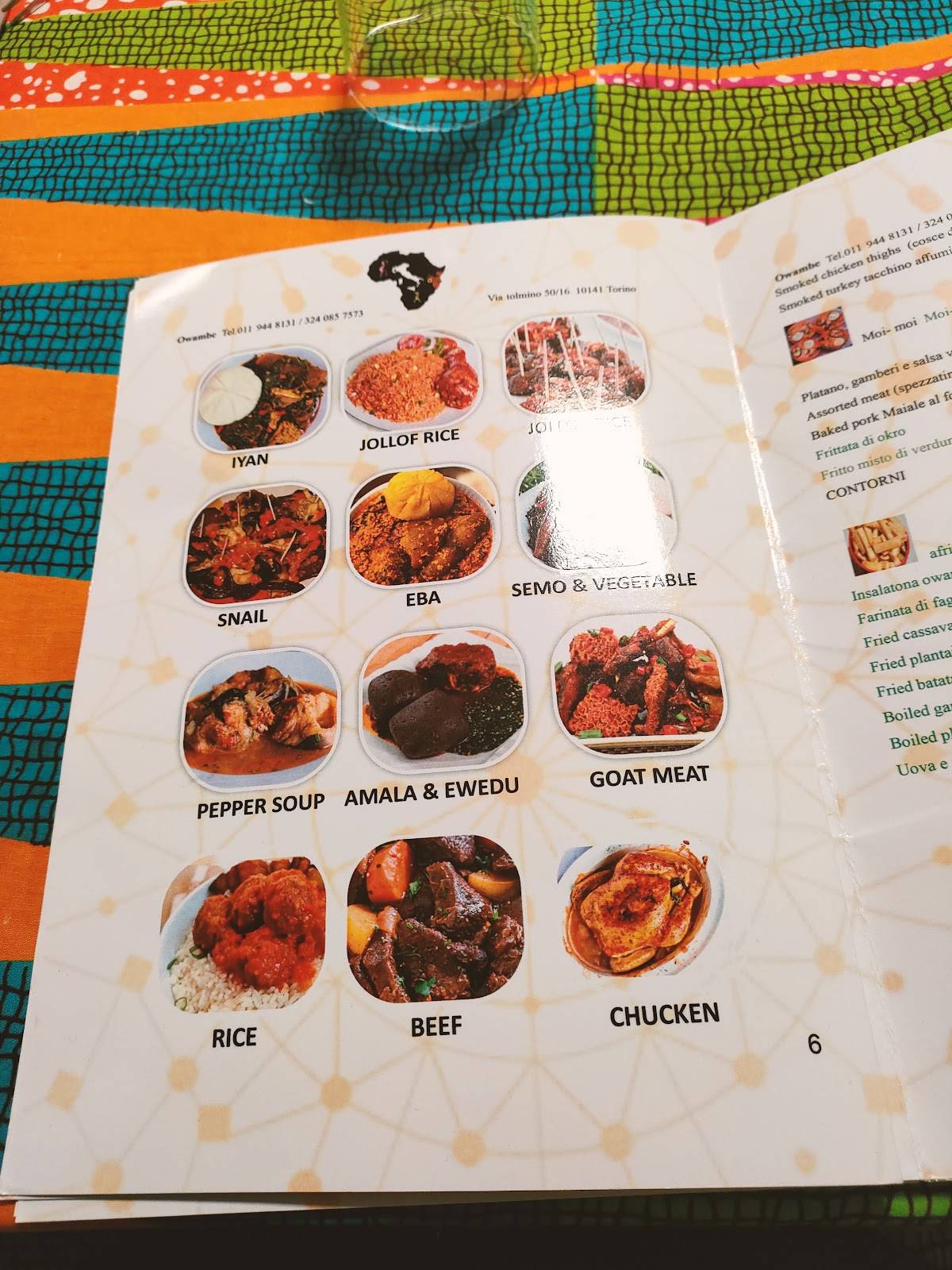 Menu di Owambe 
