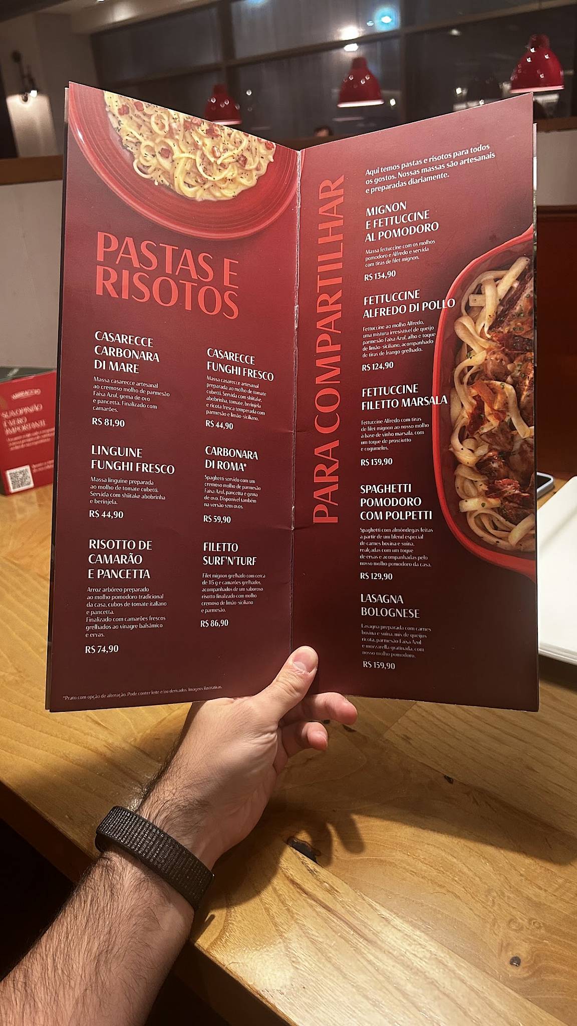 Abbraccio Cucina Italiana cardápio