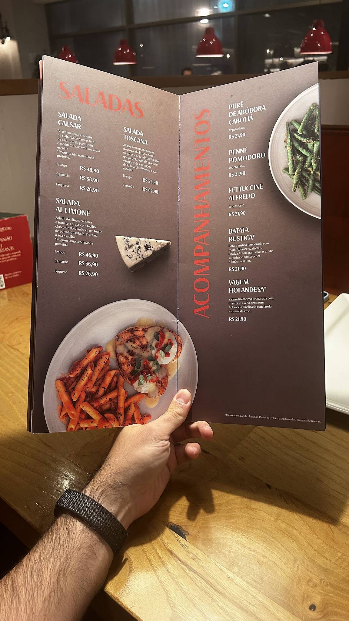 Abbraccio Cucina Italiana cardápio