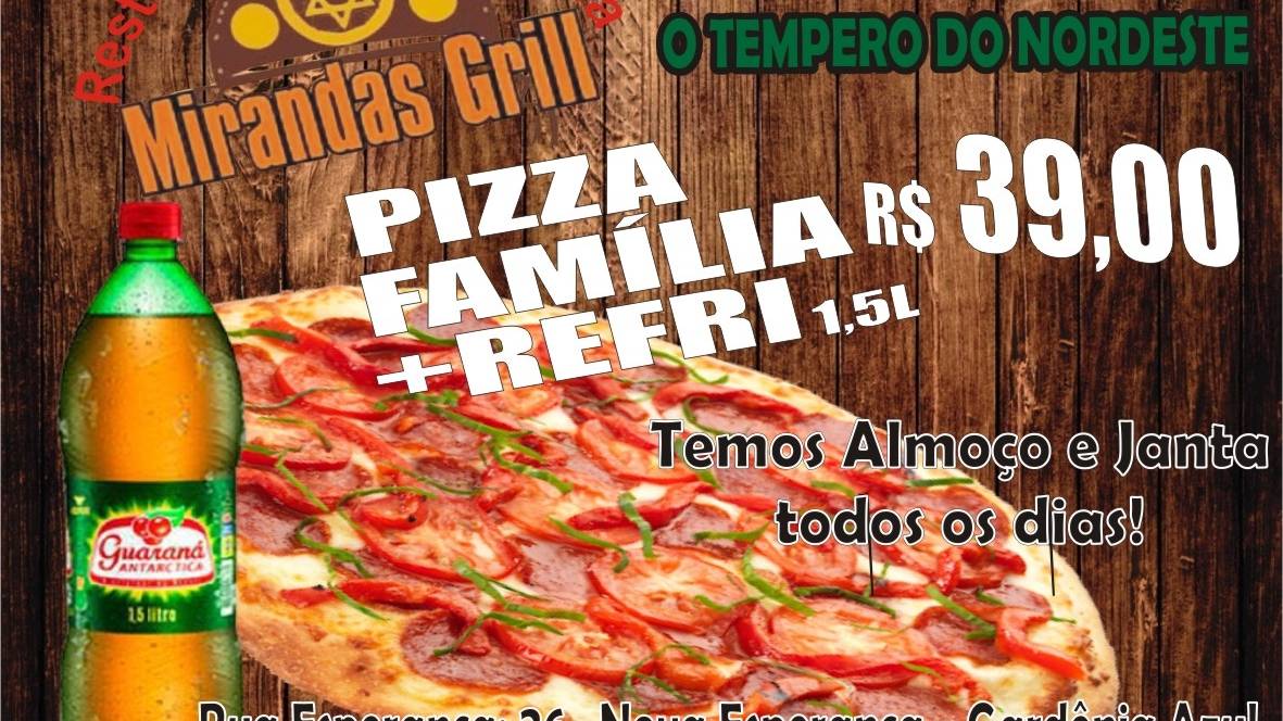 Mirandas Grill - Pizzaria e Restaurante Nordestino cardápio