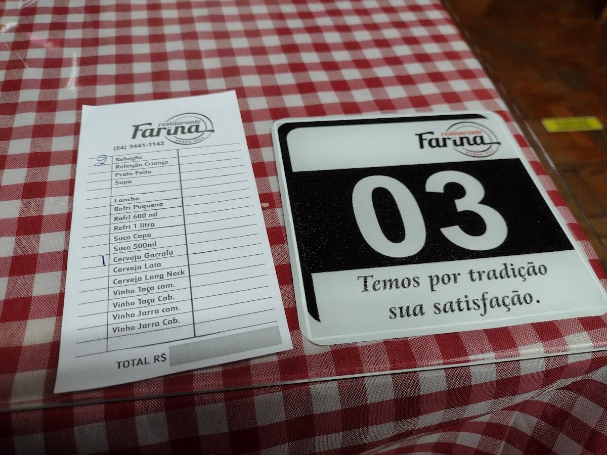 Restaurante Farina cardápio