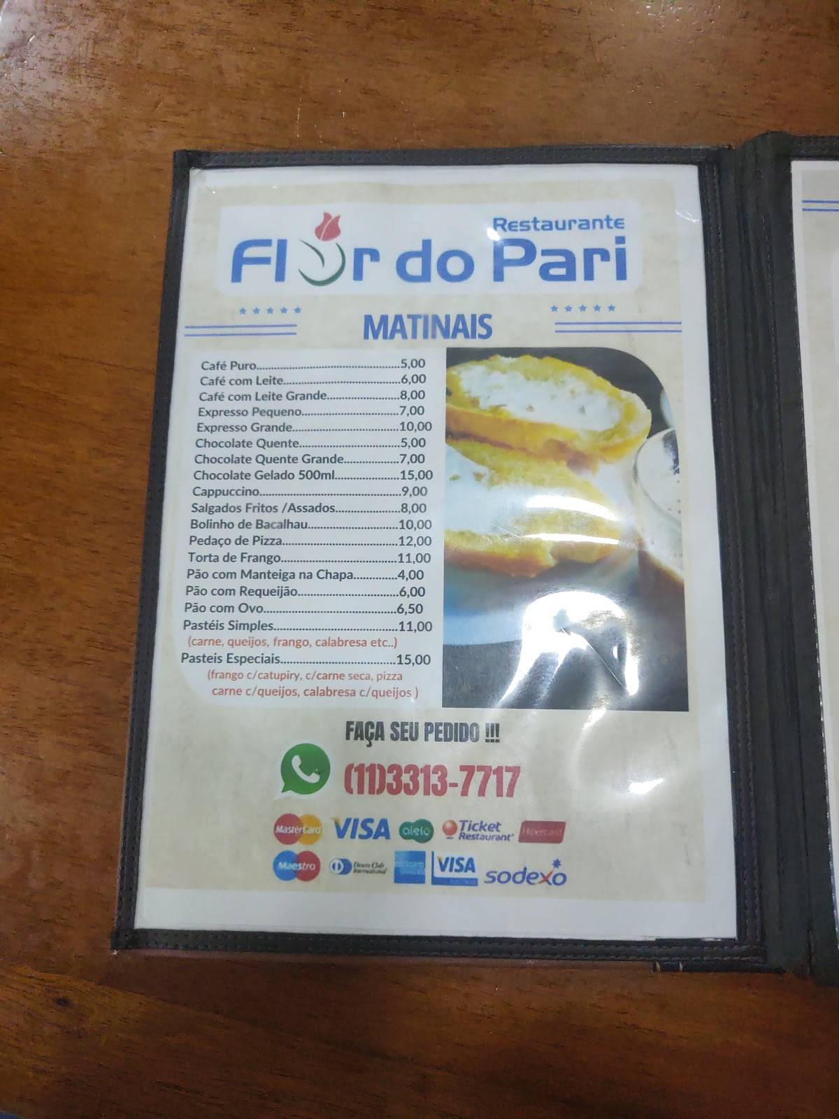 Restaurante Flor Do Pari cardápio