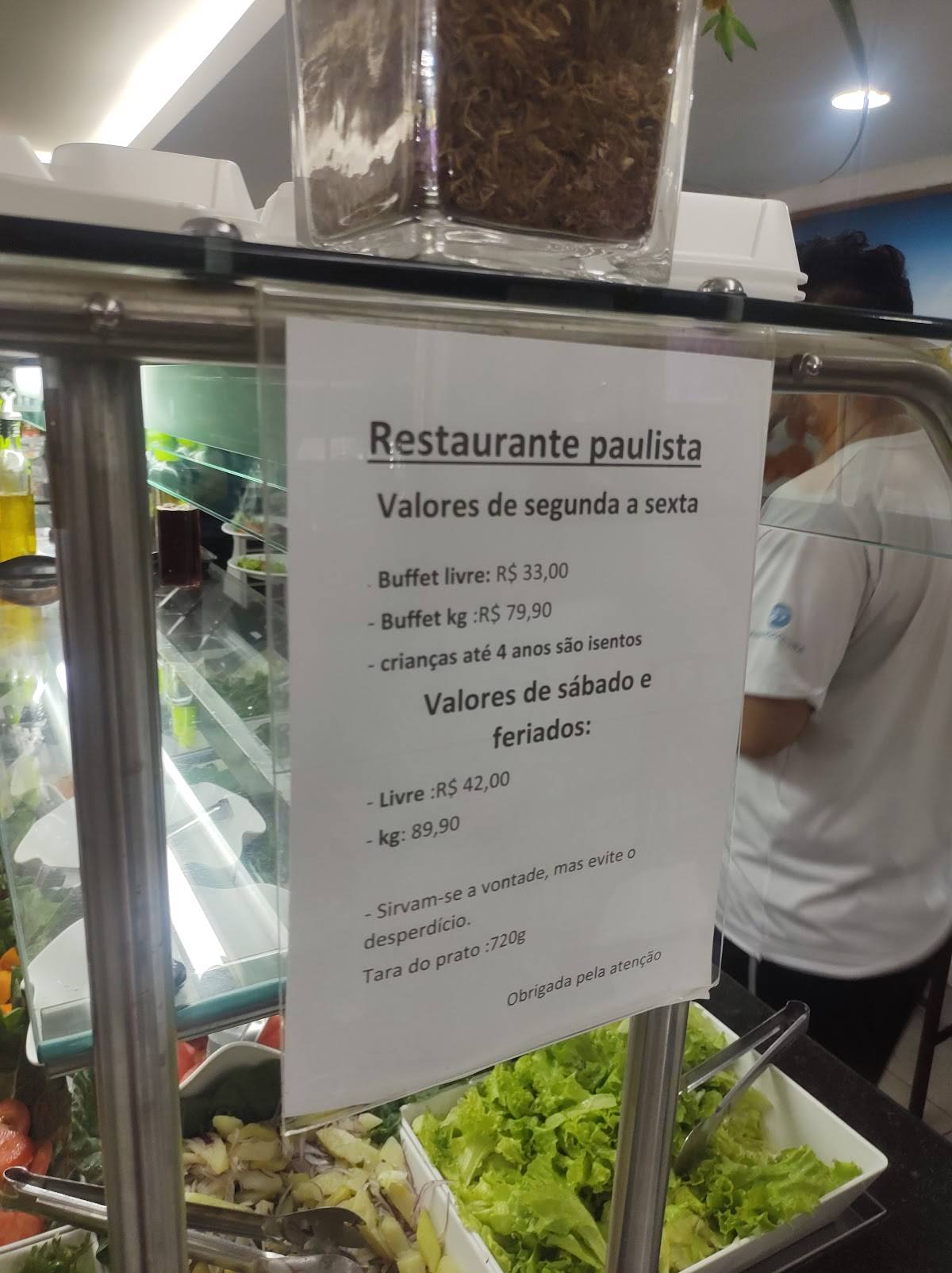 Restaurante Paulista cardápio