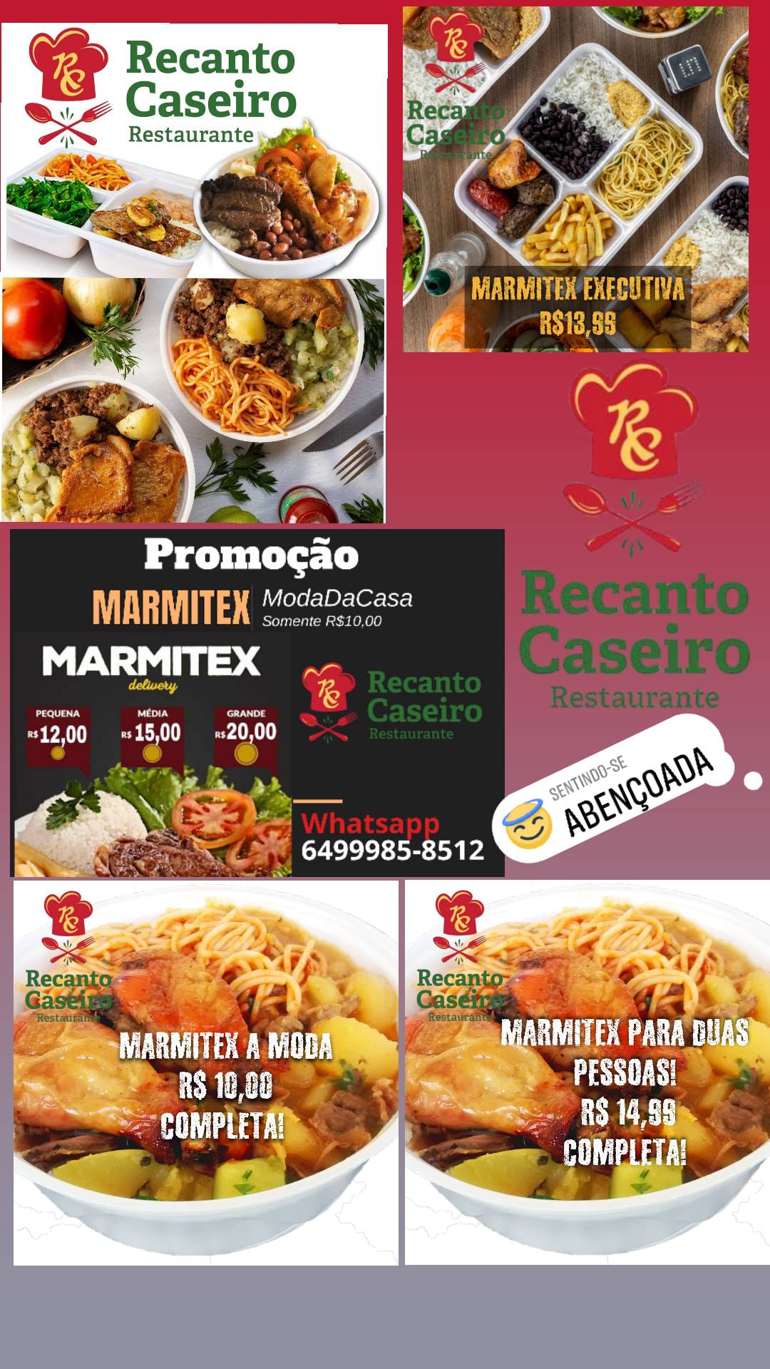 Restaurante Recanto Caseiro cardápio