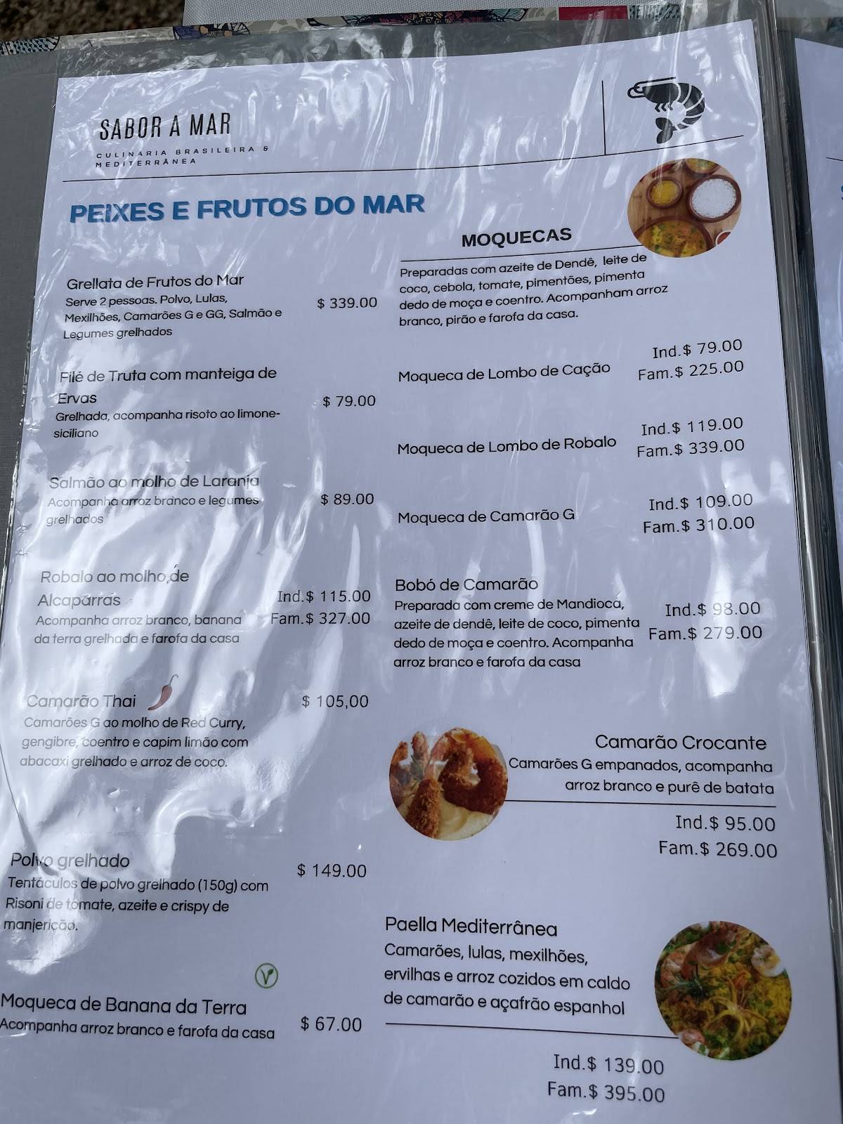 Restaurante Sabor A Mar cardápio