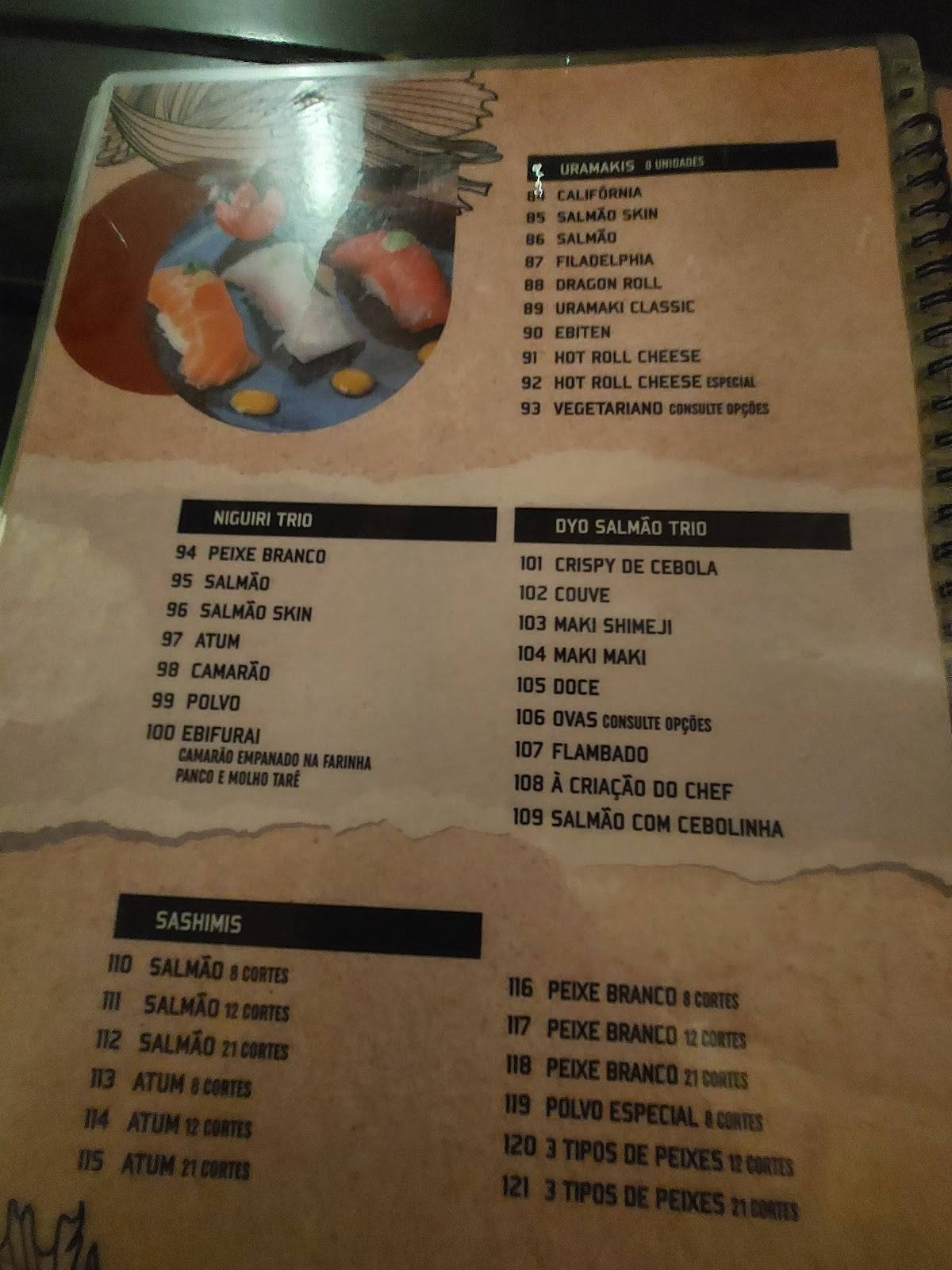 Restaurante Tayu cardápio