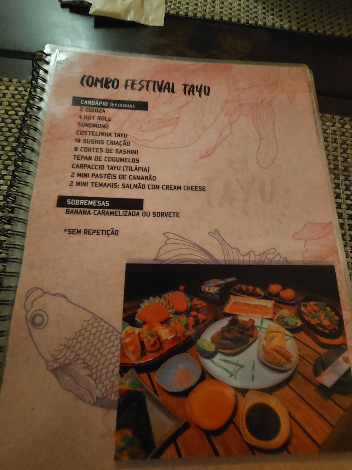 Restaurante Tayu cardápio