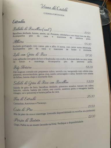 Restaurante Viana Do Castelo cardápio