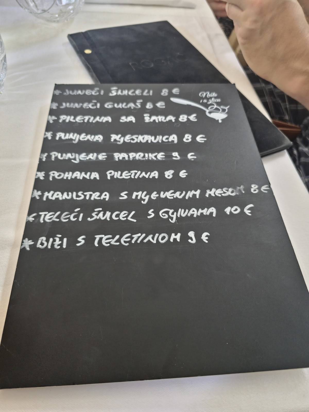 Menu di Restoran Rogač 