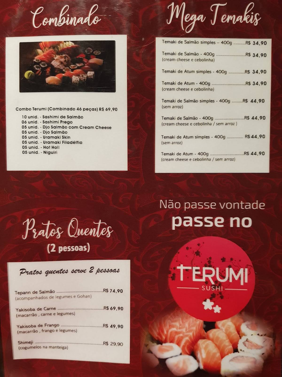 Terumi Sushi Ribeirão Pires cardápio