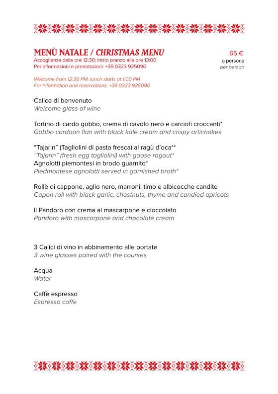 Menu di Rifugio Genziana 