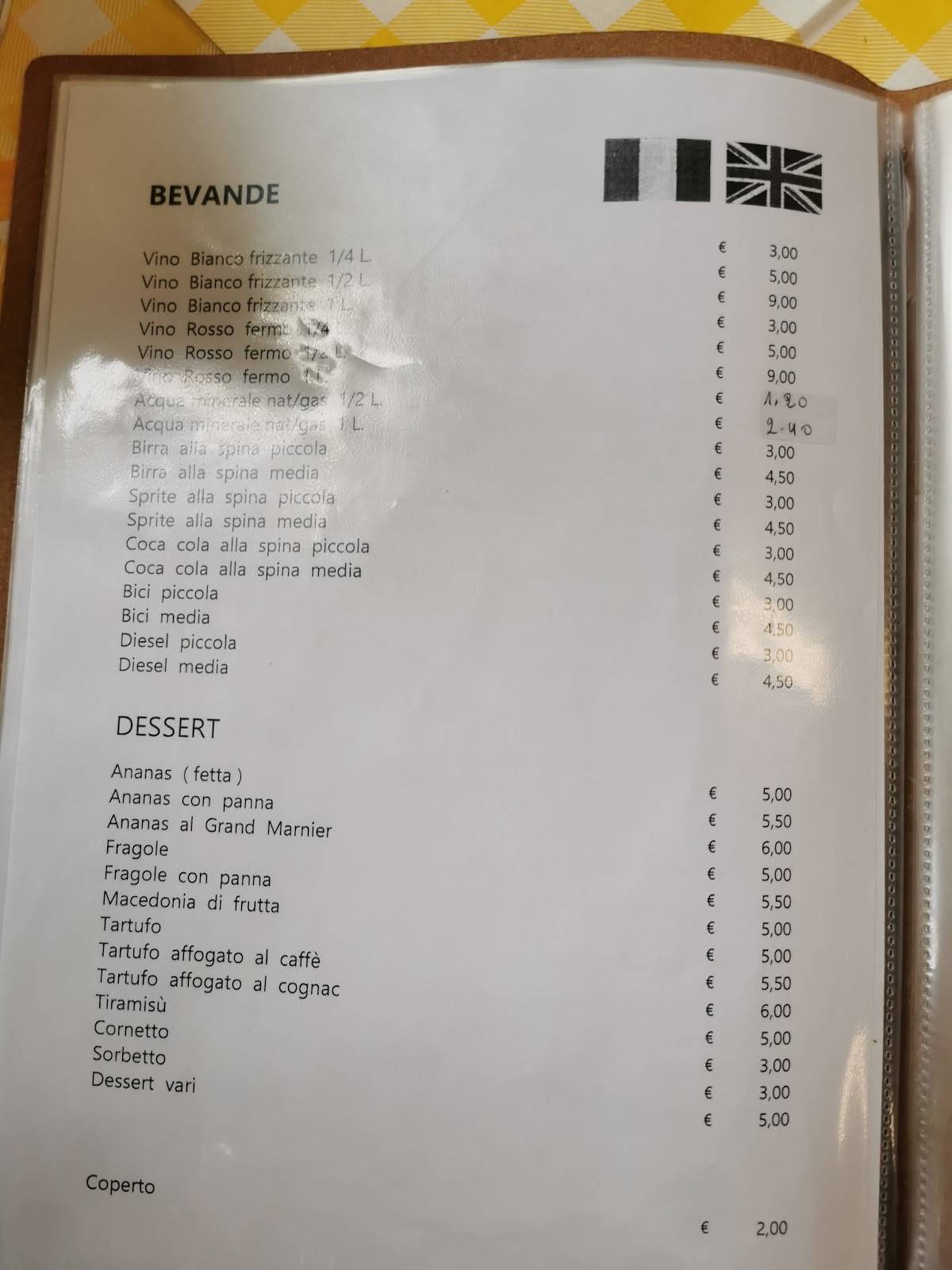Menu di M.G 