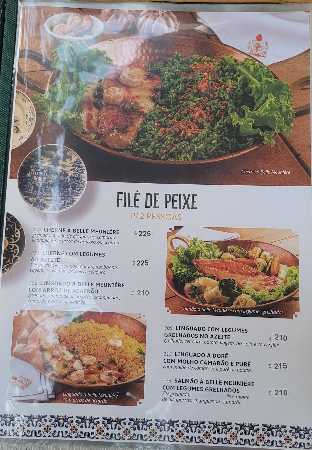 Restaurante Quinta da Boa Vista cardápio