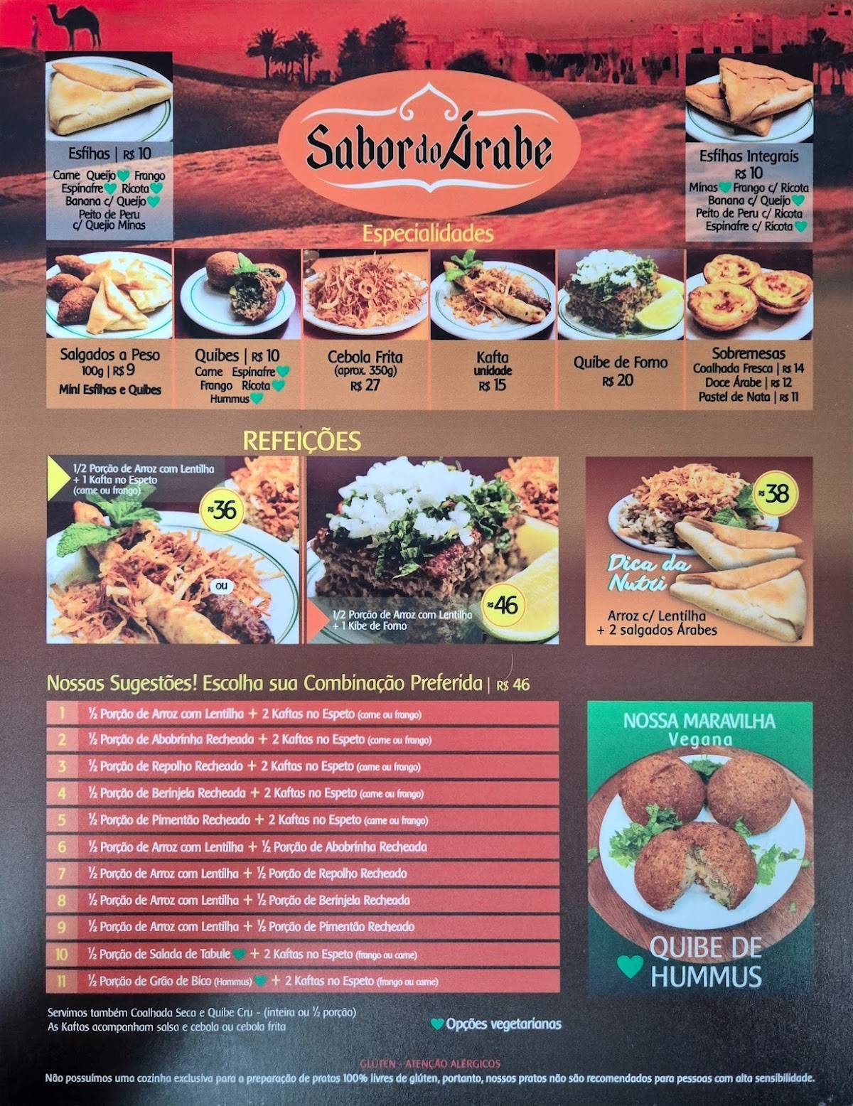 Sabor do Árabe cardápio
