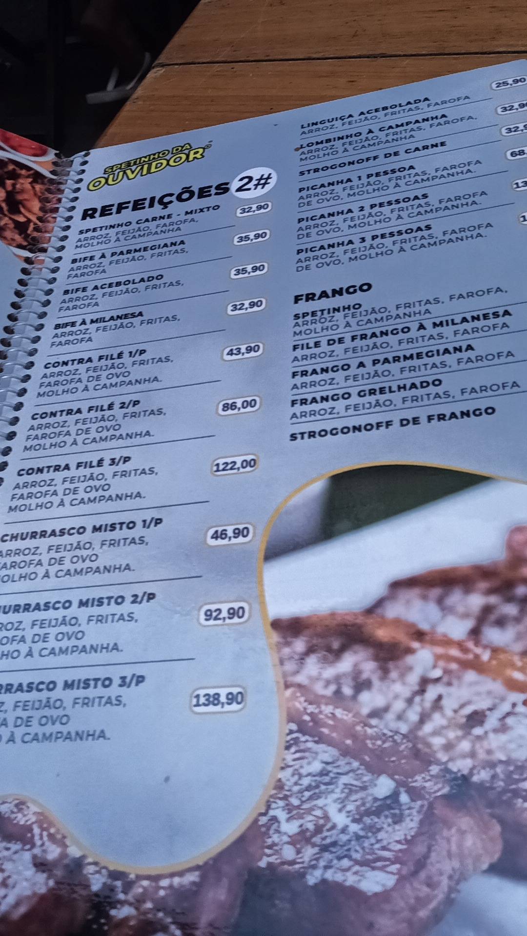 Spetinho da Ouvidor cardápio
