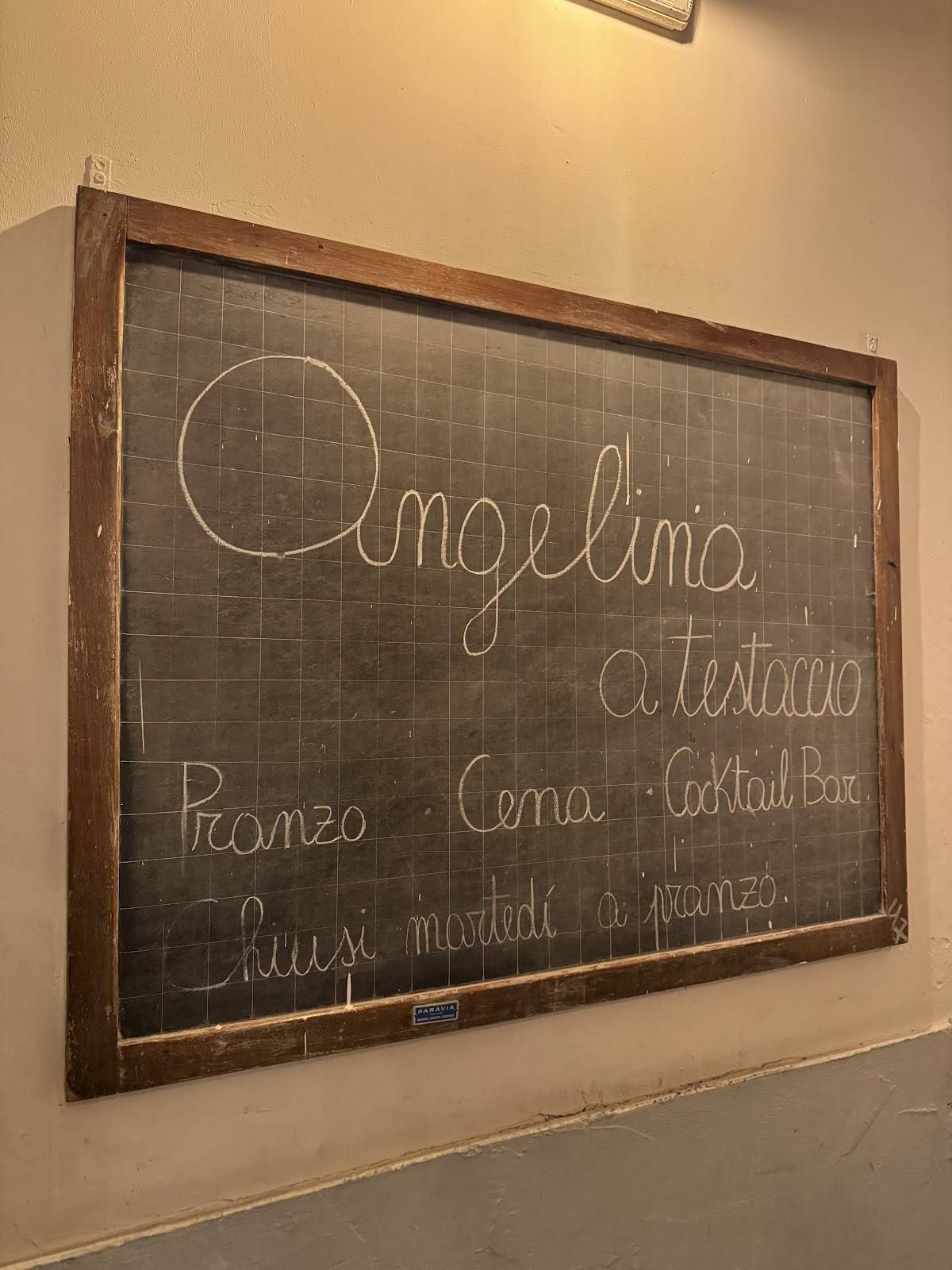 Menu di Ristorante Angelina A Testaccio 