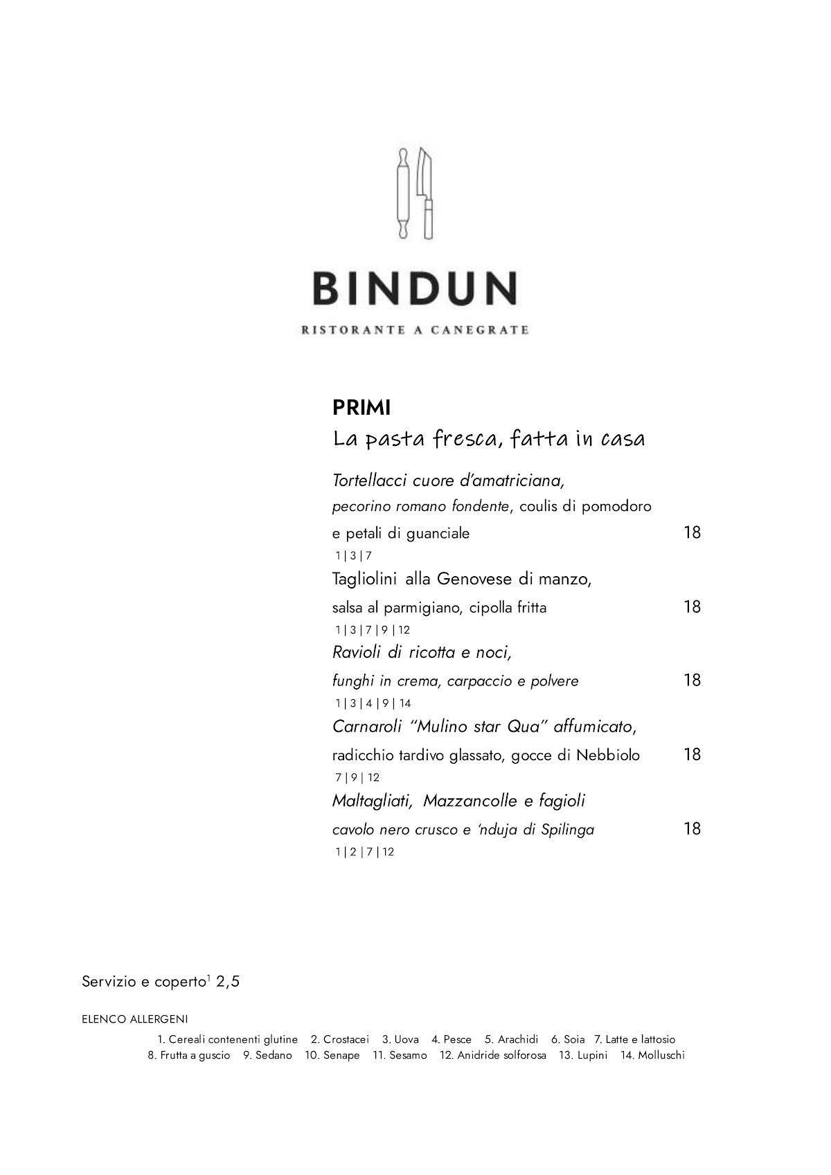 Menu di Bindun 