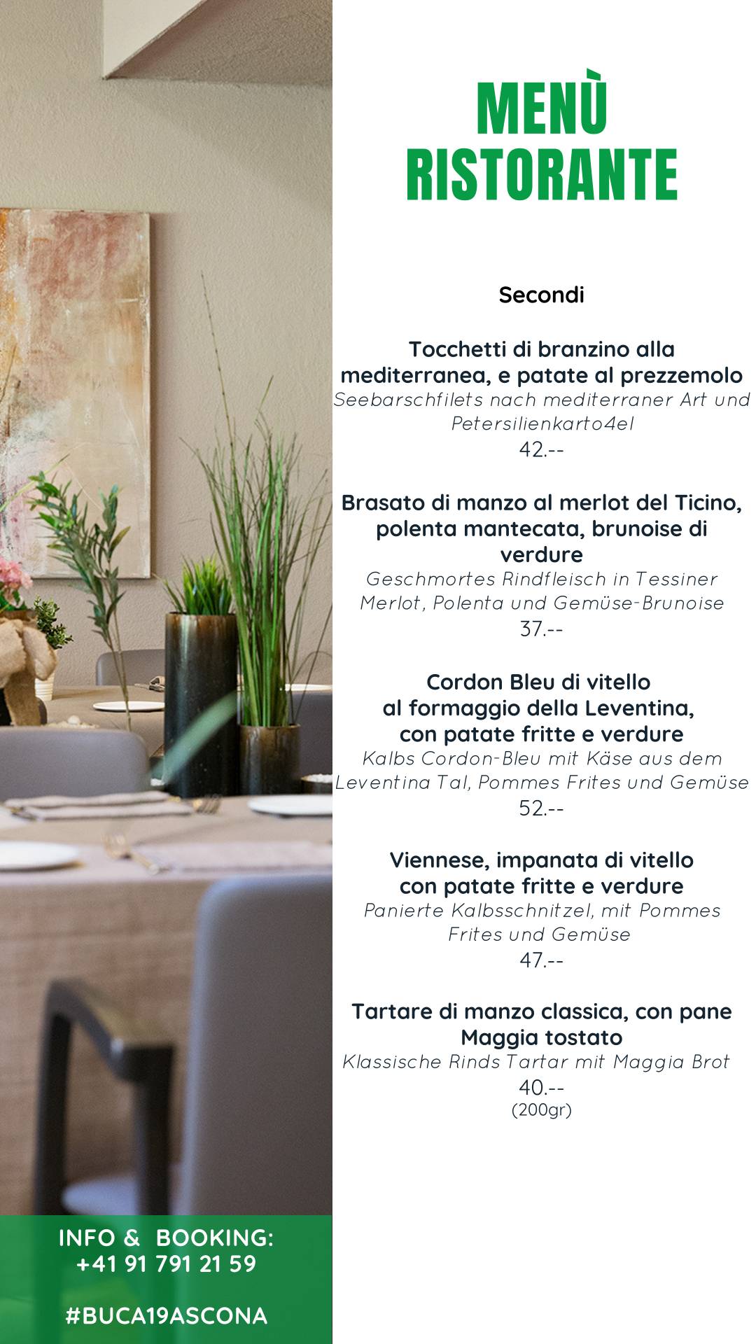 Menu di Ristorante Bucadiciannove 